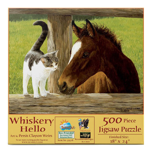 Whiskery Hello - Rompecabezas De Caballos Y Gatos - Rompecab