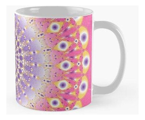 Taza Mandala De Pavo Real Rosa, Morado Y Amarillo Calidad Pr