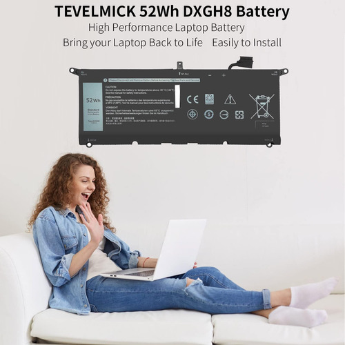 Batería De Computadora Portátil 52wh Dxgh8 Compatible Con