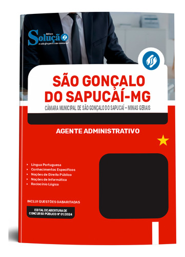 Apostila São Gonçalo Sapucaí 2024 Agente Administrativo Sl.
