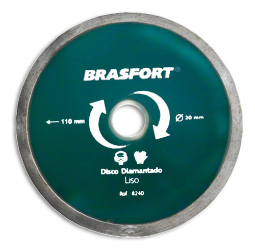 Disco Diamantado Brasfort Liso Agua  110mm 8240