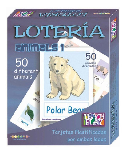 Juego De Lotería De Animales En Inglés Teach Play 