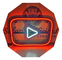 Comprar Cartel Logo Youtube En Neón Led\u002F Deco \u002F Luminoso \u002F Original