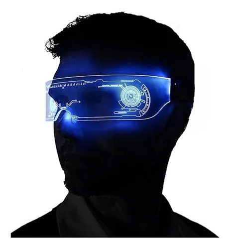 Óculos Led Cyberpunk Festa Dj Tiktok Futurista Balada Rave
