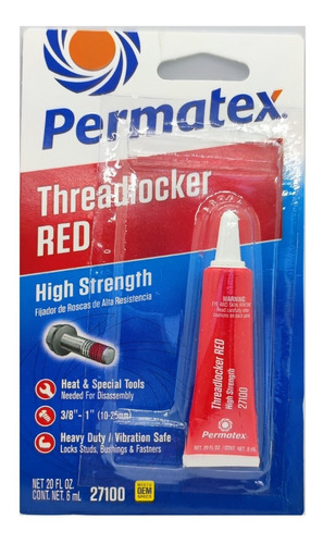 Traba Tuercas De Alta Resistencia 6 Ml- Permatex 27100