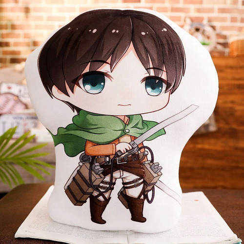 Cojin Decorativo Chibi Attack On Titan Diseños Kawaii Unico Color Levi Diseño De La Tela Lisa