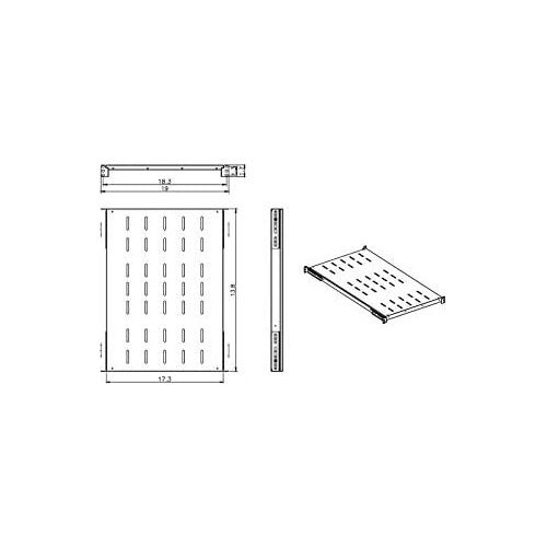 Estante Fijo Servidor De Rack 1u 19 Pulgadas, Ajustable...