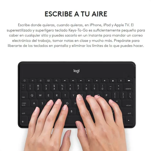 Teclado Bluetooth Logitech Keys to go iPhone iPad Apple Tv