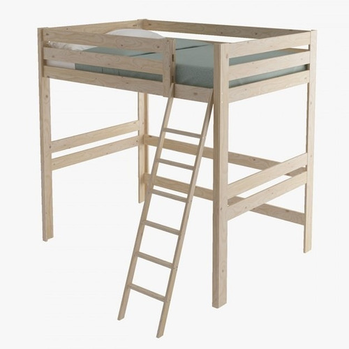 Imagen 3 de 5 de Cama Alta 190 X 90 En Madera 100% Maciza Ref: Mezanine 2.0