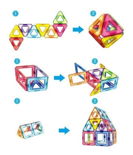 Imagen 7 de 11 de Magneticos Magnific 62 Piezas Bloques Imanes Formas Edu