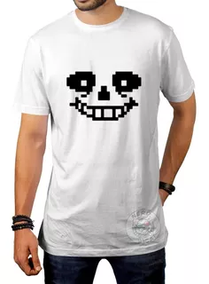 Camiseta Masculina Undertale Game Sans Face Rosto Caveira