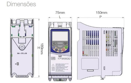 Inversor De Frequência Weg Cfw500 1cv 220v 4,3a Mono/tri G2