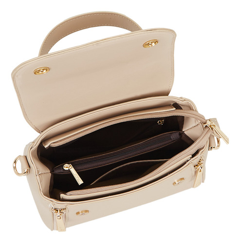 Crossbody Para Mujer Hpc Polo Modelo: 1113-cenizo Color Beige