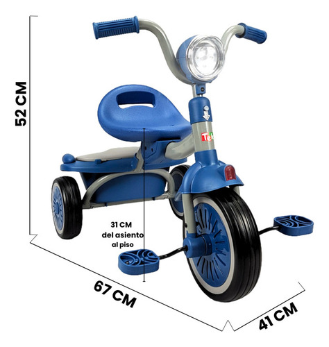 Triciclo Para Niños Plegable Con Luz Y Sonido De 2 A 4 Años