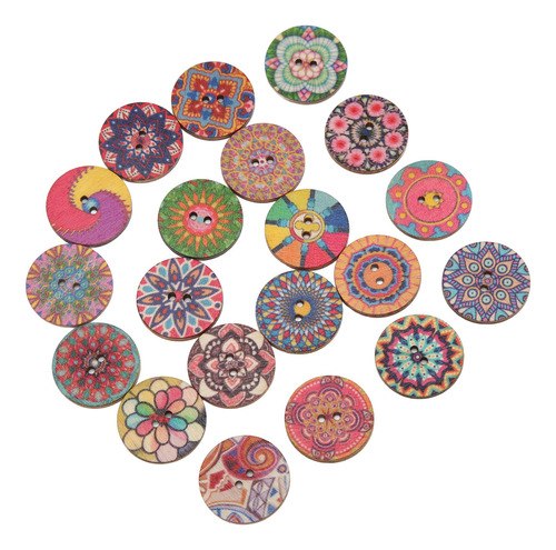 Botones De Colores, 100 Unidades, De Madera, Estilo Europeo,