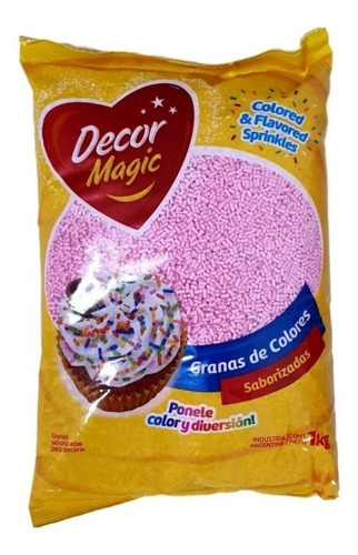 Grana Decormagic Rosa/rosa Bebe X1kg - Cotillón Waf