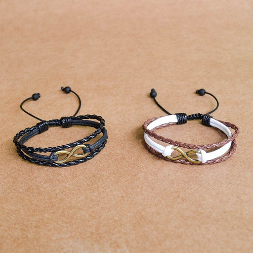 Pulseira Casal Infinito Presente Dia Dos Namorados Ajustável