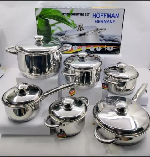 Imagen 3 de 8 de Bateria Ollas Acero Quirurgico 10 / 18 Hottman Germany 12 Pz