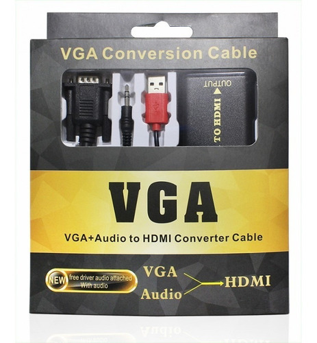 Conversor Vga Para Hdmi Com Áudio Usb Promoção
