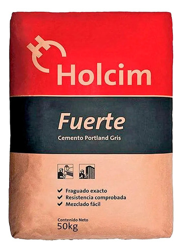 Cemento Holcim 50kg Gris Fuerte Unidad 