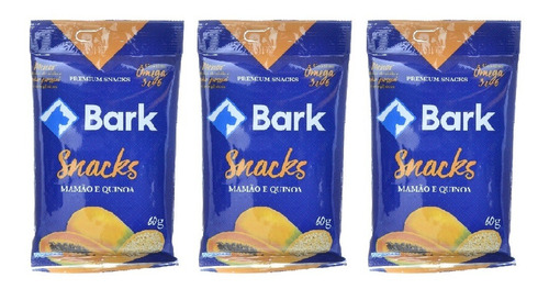 Bark Snacks P/ Cães Mamão E Quinoa 60g Kit 3 Unid.
