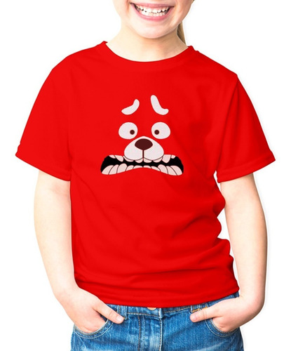 Polera Estampado Face Oso Rojo Turning Red Adultos/niños