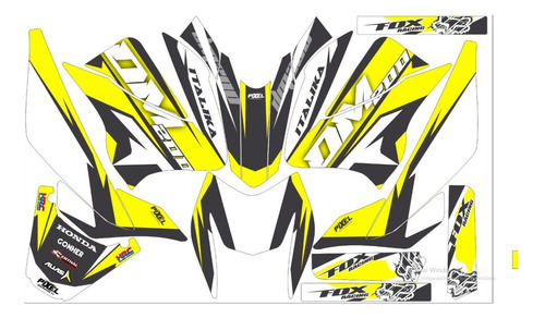 Stickers Para Moto Dm250 Moto Gris Mod-110