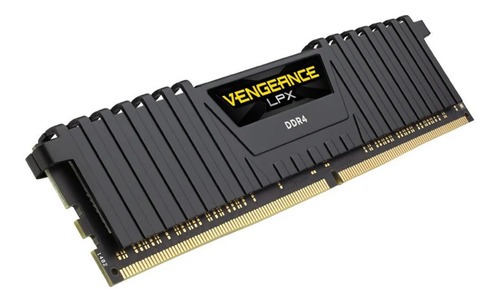 Memoria RAM Vengeance LPX gamer color negro 8GB 1 Corsair CMK8GX4M1A2666C16