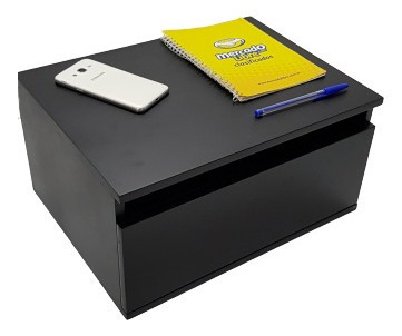 Imagen 6 de 10 de Set X 2 Mesa Mesita Luz Laqueado Flotante Cajon Corredera