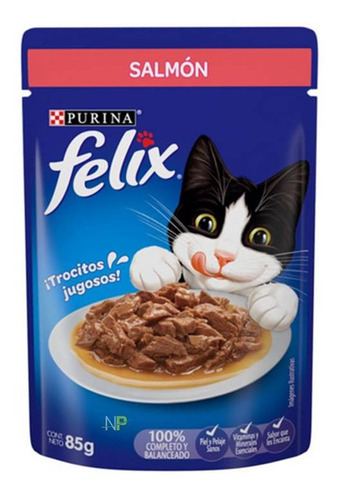 Snack Gato Sobre Purina Felix Adulto Salmón En Salsa 85g Np