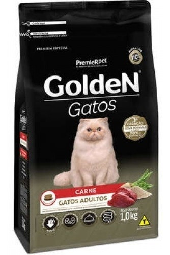 Ração Golden Gatos Adultos Sabor Carne 1Kg