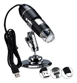 Microscopio Digital Hd Usb Micro Usb Tipo C 8leds Zoom 1000x