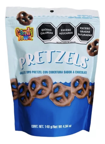 Galleta Tipo Pretzels Cobertura Sabor A Chocolate 140 Gr