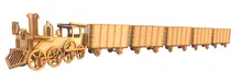 Comprar Tren Locomotora Dulcero Mdf Centro Mesa 5 Vagones