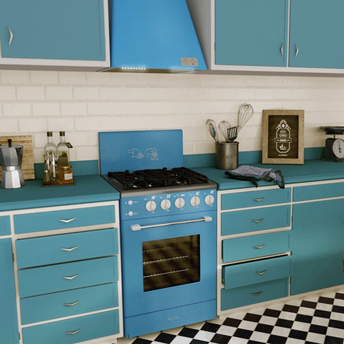 Imagen 4 de 10 de Cocina Retro Luxor Gas 4 Hornallas Valvula Vintage Diseño
