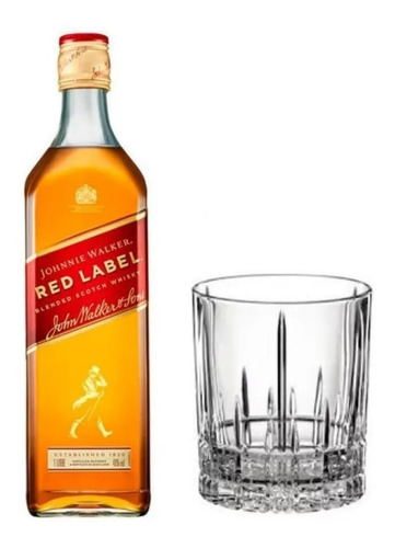 Whisky Johnnie Walker Red Label 1lt + Vaso Spiegelau Cristal