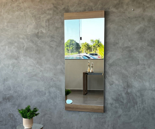 Espelho Grande Parede Chão Slim Wood - Demoglass A 150 X L80 Moldura Freijó