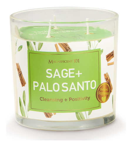 Sage & Palo Santo Energy Cleansing Candlepulgada14-oz. Sopor