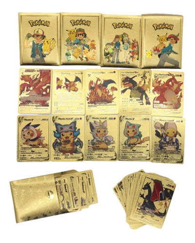 Cartas En Español Diseño Oro Y Plata Para Pokemon 