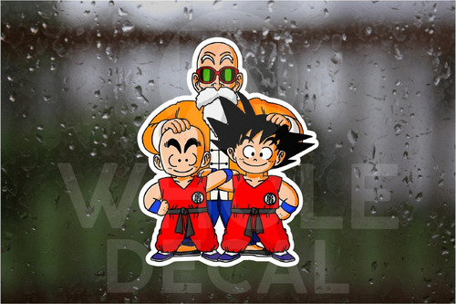 Calco Dragon Ball Goku Krilin Y Kame Sennin Maestro Roshi