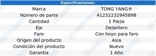 (1) Defensa Delantera Tong Yang Pointer Del 2003 Al 2005