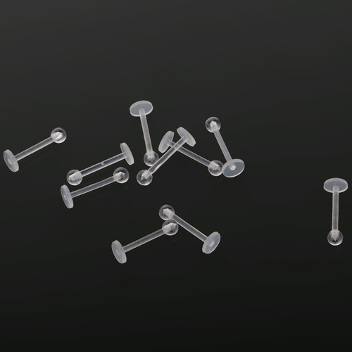H10 Piece Lip Labret Jewelry Acrylic - Transparente