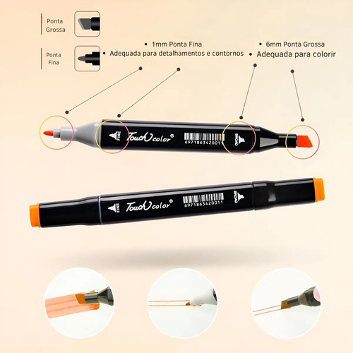 Marcador Touch Bobbie Dupla Ponta Artístico 262 Cores