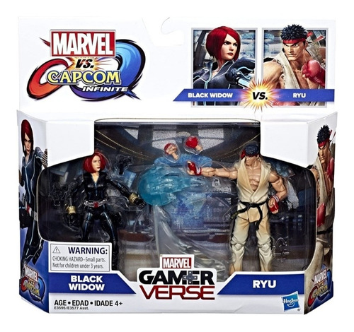 Figuras 3.75 2 Pack Ryu Y Black Widow Marvel Vs Capcom