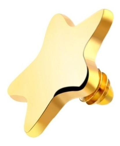 Piercing Microdermal Dourado Ou Prata Estrela 4mm Topo