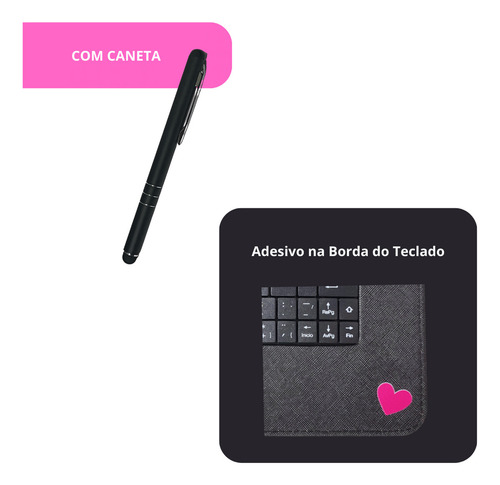 Capa C/ Teclado + Mouse Bluetooth P/ Tablet S6 Lite Sm-p625