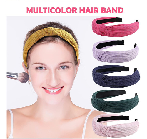 Paquete De 10 Diademas Anudadas Anchas Para Mujeres...