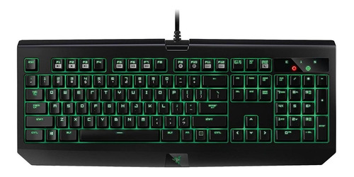 Teclado gamer Razer BlackWidow Ultimate 2016 QWERTY inglês US cor preto com luz verde