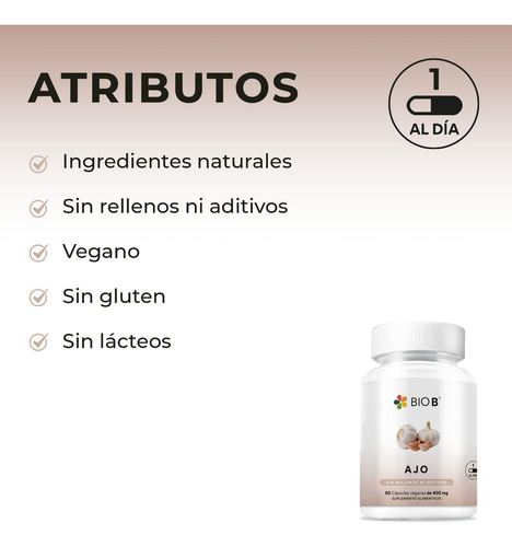 Bio B | 2 Pack Ajo 60 Cápsulas Sabor Sin sabor