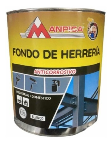 Pinturas Fondo De Herrería Anticorrosivo 3,78 L(color Negro)